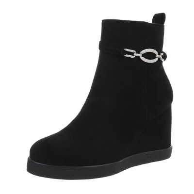 Botine cu platforma - negru dama