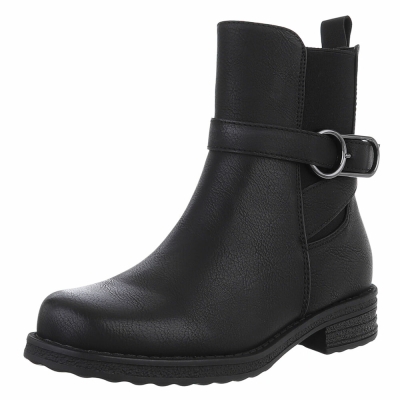 Botine platforma - negru dama