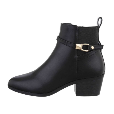 Botine toamna toc gros - negru dama