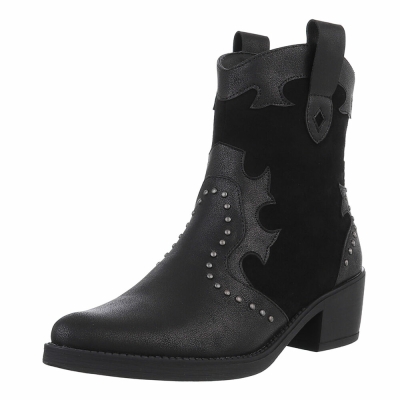 Ciocate western cu toc gros - negru dama