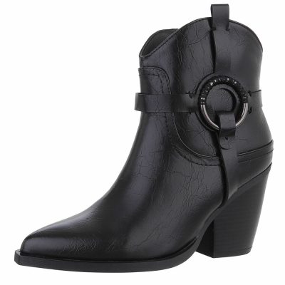 Ciocate western cu toc gros - negru dama