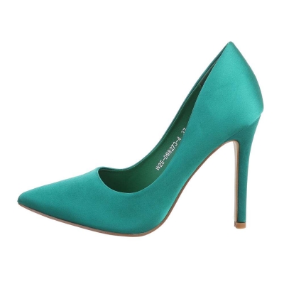 Pantofi eleganti cu toc - verde dama