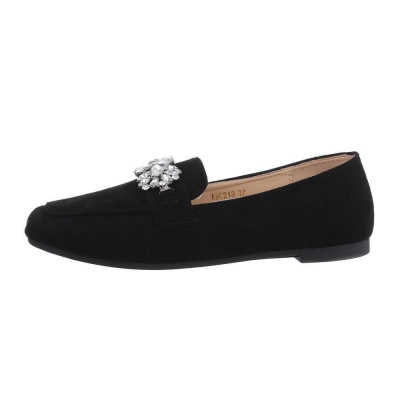 Pantofi eleganti fara toc - negru dama