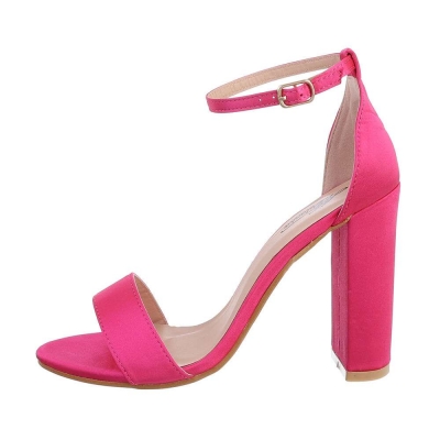 Sandale cu toc - roz fuchsia dama