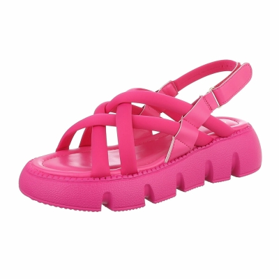 Sandale platforma - roz fuchsia dama