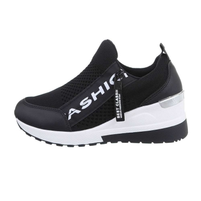 Sneakers cu platforma - negru dama