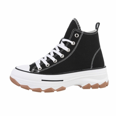 Sneakers inalti- negru dama