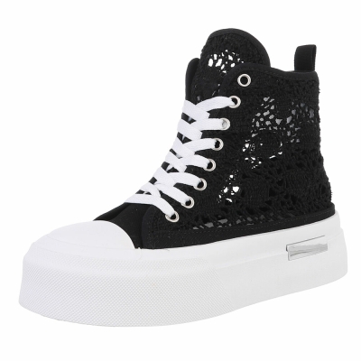 Sneakers inalti- negru dama