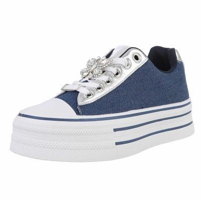 Sneakers cu platforma - albastru dama