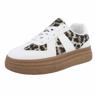 Sneakers josi - leopard alb dama