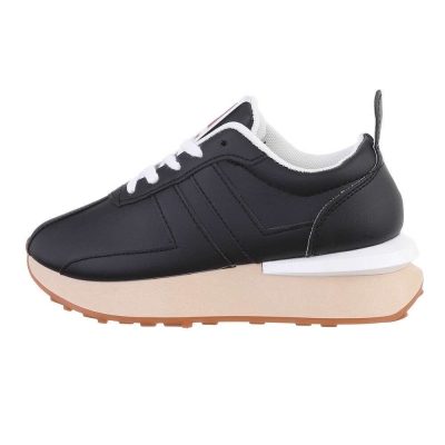 Sneakers talpa groasa - negru dama