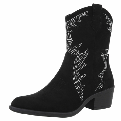 Western- & Cizme Biker - blacksuede dama