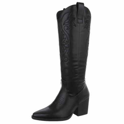 Western- & Cizme Biker - negru dama