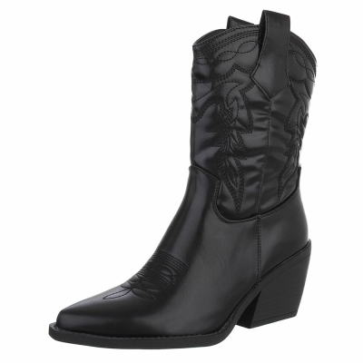 Western- & Cizme Biker - negru dama