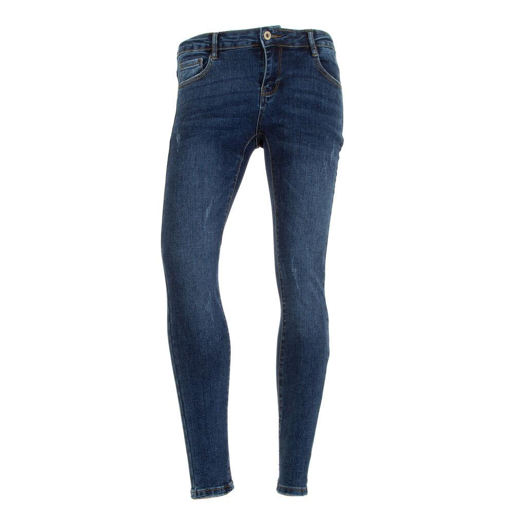 Blugi skinny talie inalta - albastru dama