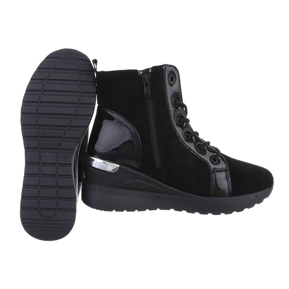 Botine sport cu platforma - negru dama