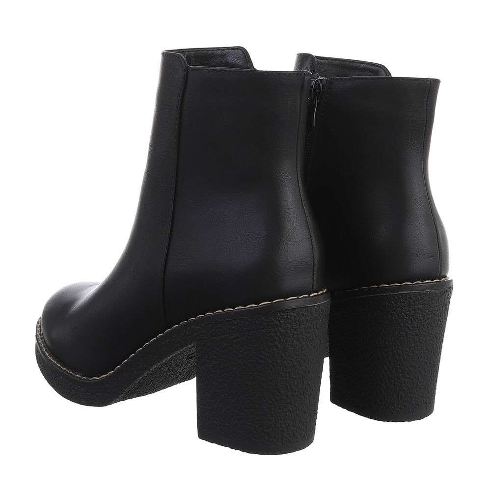 Botine cu toc gros - negru dama