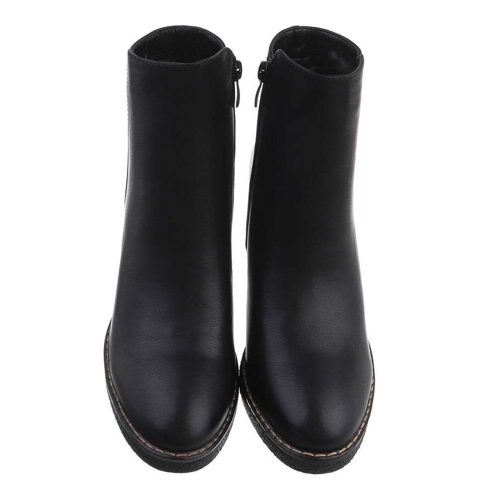 Botine cu toc gros - negru dama