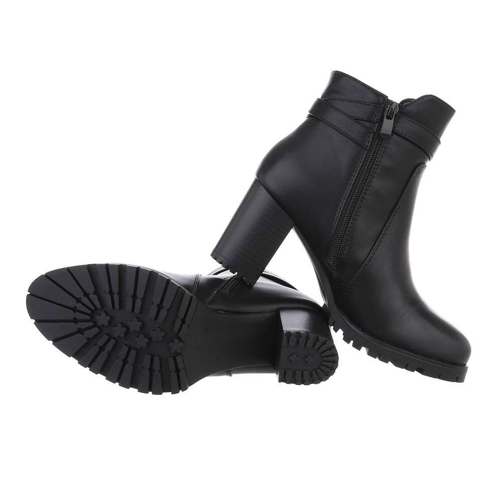 Botine cu toc gros - negru dama