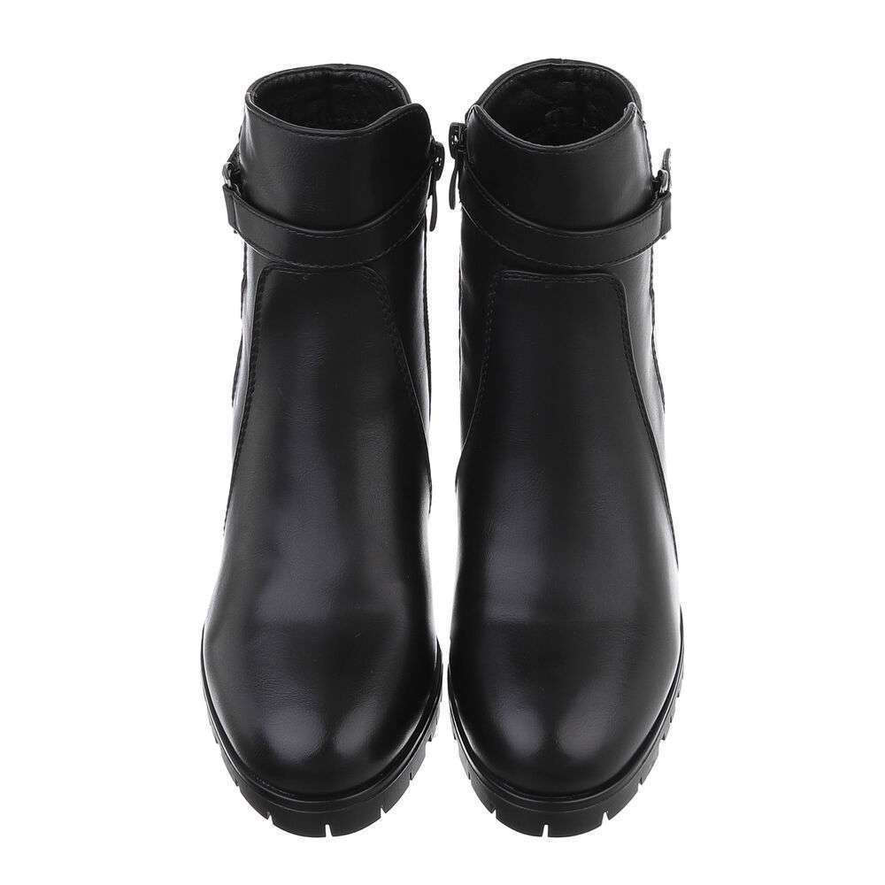 Botine cu toc gros - negru dama