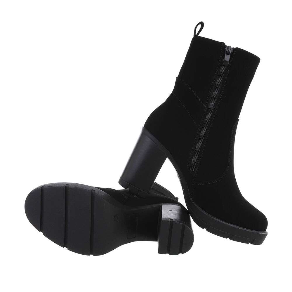 Botine toamna toc gros - negru dama