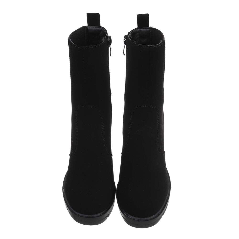 Botine toamna toc gros - negru dama