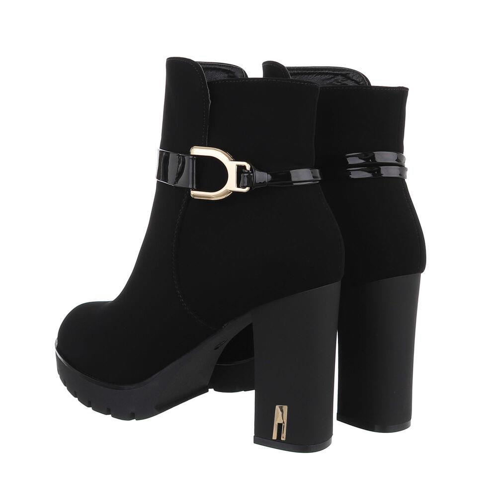 Botine cu toc gros - negru dama