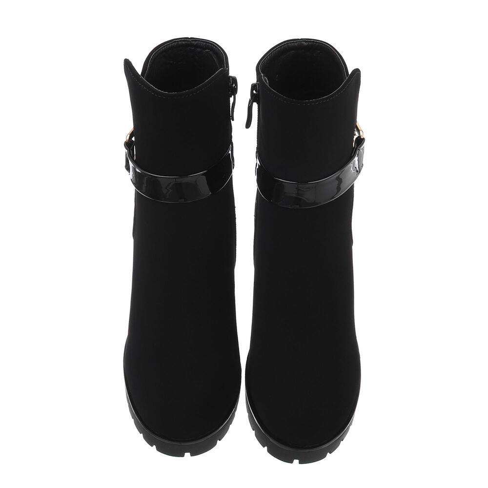 Botine cu toc gros - negru dama