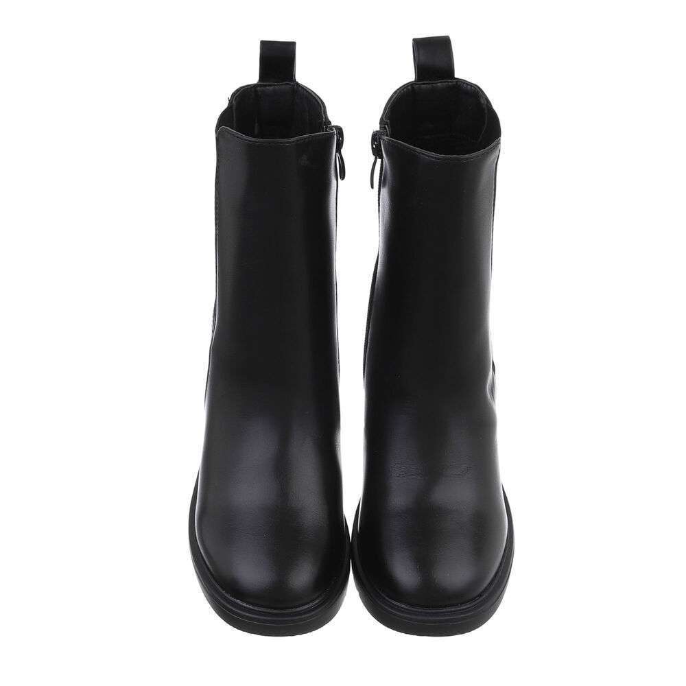 Botine cu toc gros inalt - negru dama