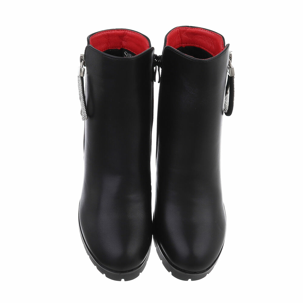 Botine cu toc gros - negru dama