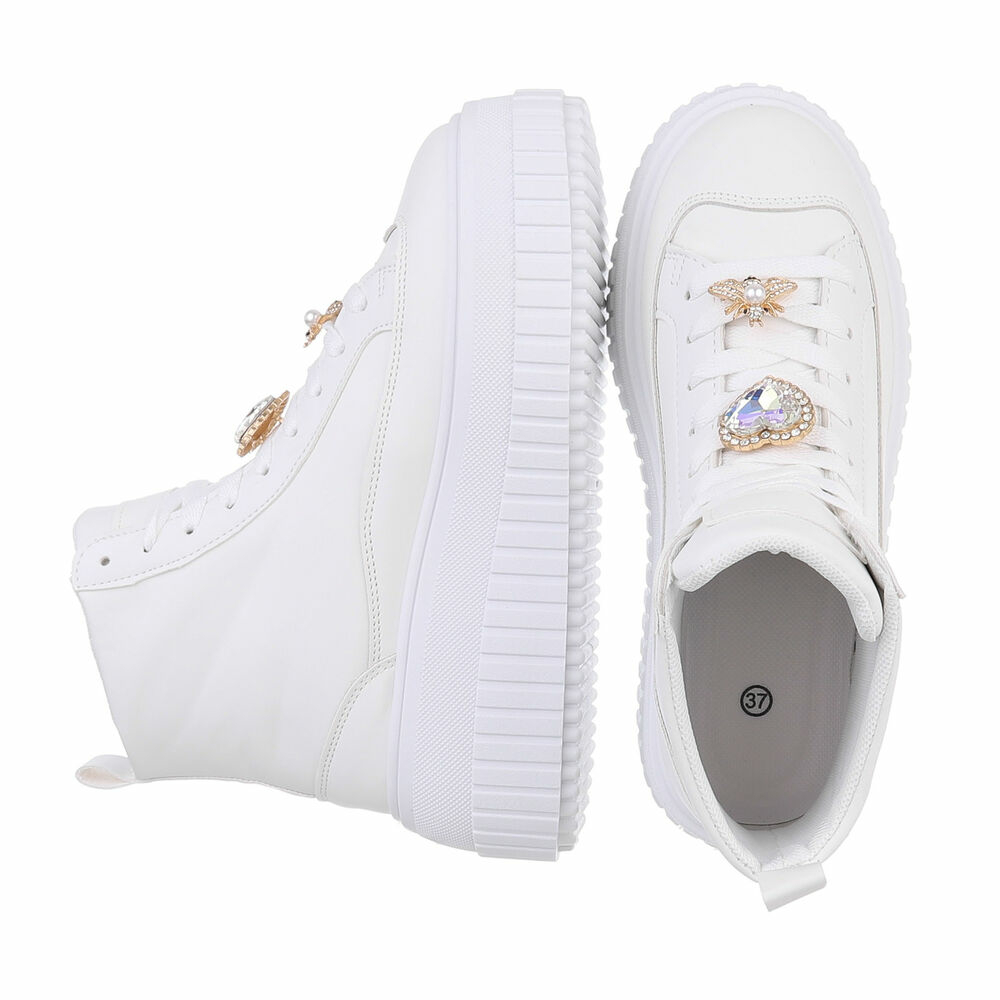 Sneakers inalti cu platforma - alb dama