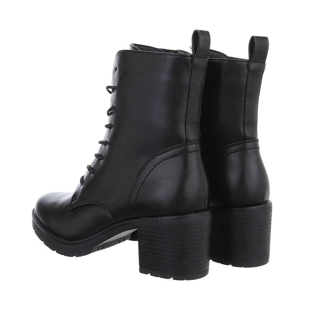 Botine cu toc gros - negru dama