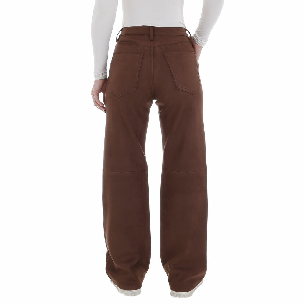 Pantaloni piele ecologica Laulia - maro dama