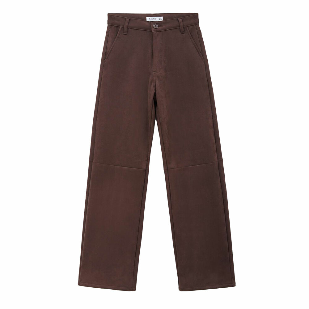 Pantaloni piele ecologica Laulia - maro dama