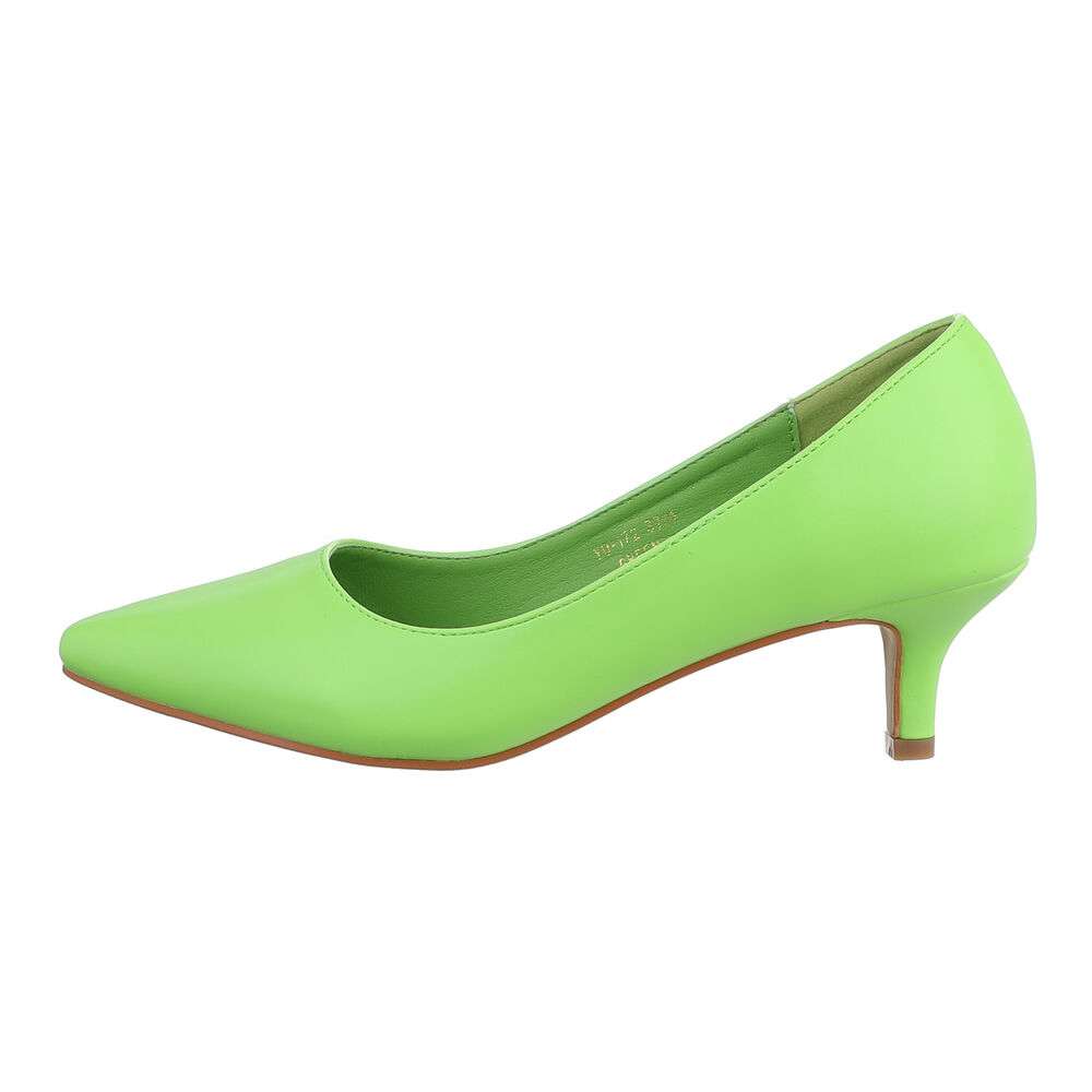 Pantofi toc mic subtire - verde dama