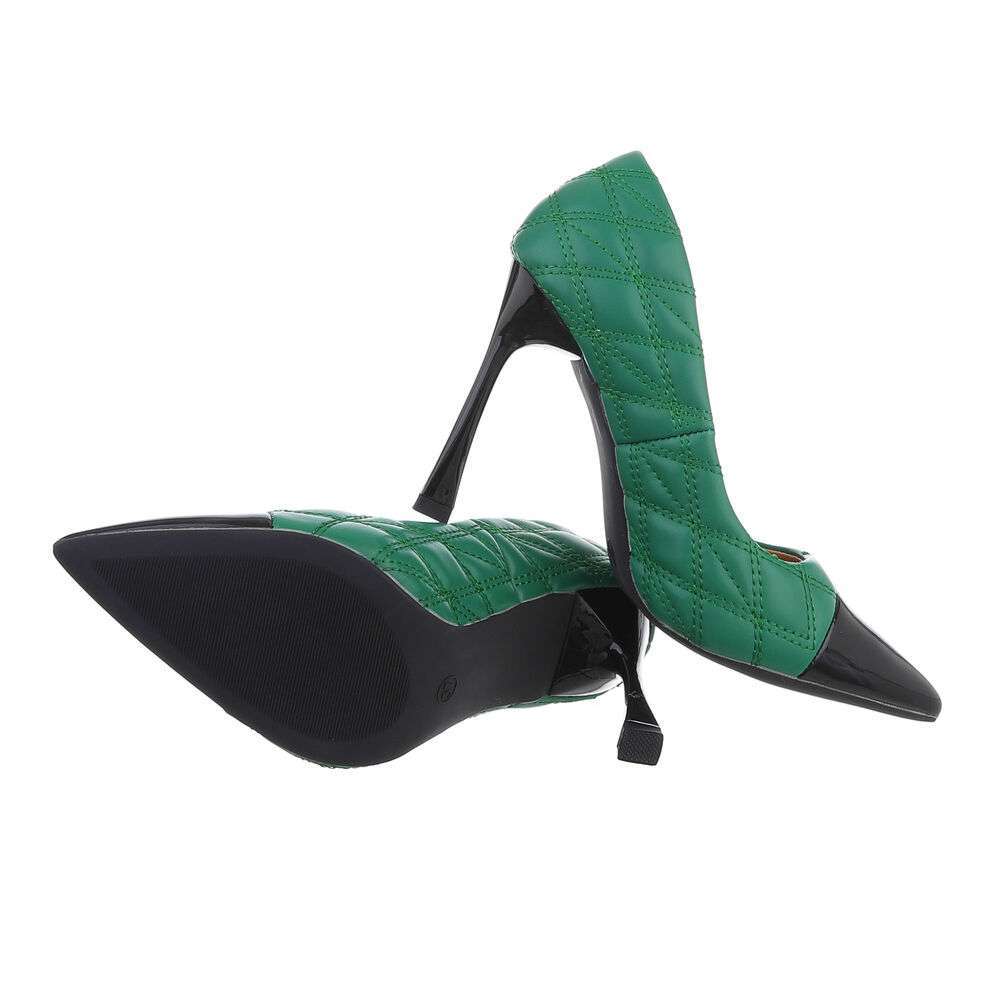 Pantofi cu toc inalt - verde dama