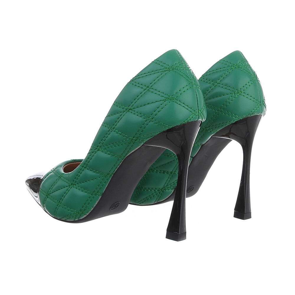 Pantofi cu toc inalt - verde dama