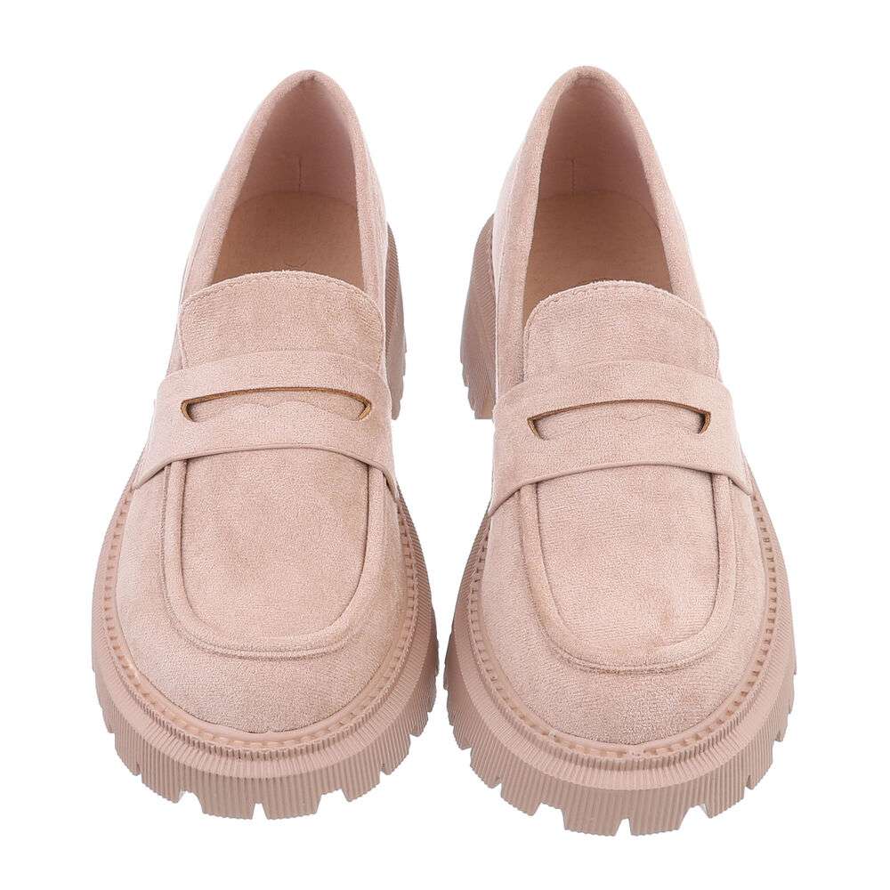 Pantofi oxford cu toc gros - kaki dama