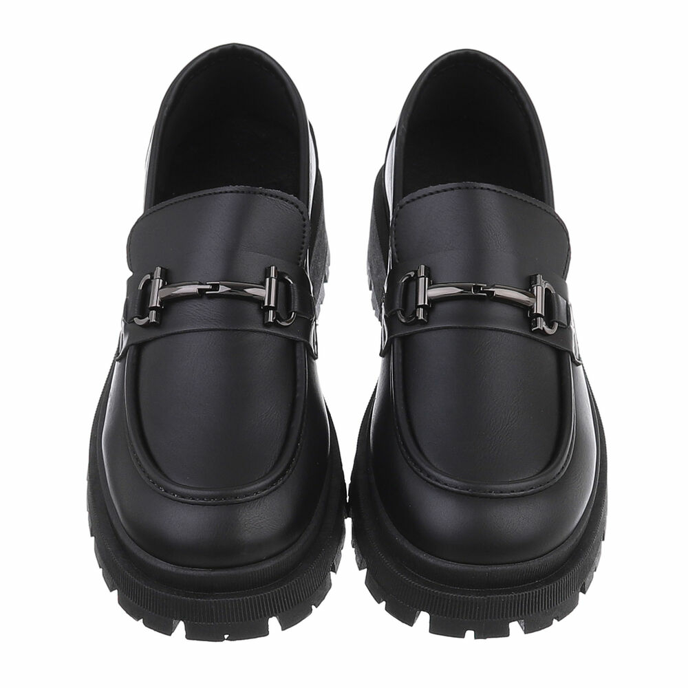 Pantofi Oxford cu talpa groasa - negru dama