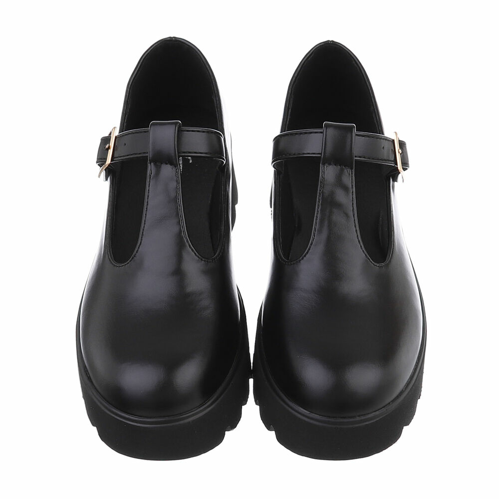 Pantofi Oxford cu talpa groasa - negru dama