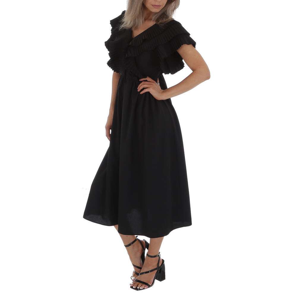 Rochie lunga alb ICY - negru dama