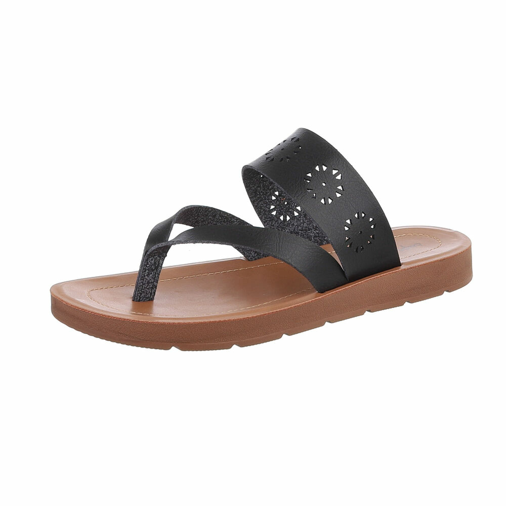 Sandale joase plat - negru dama