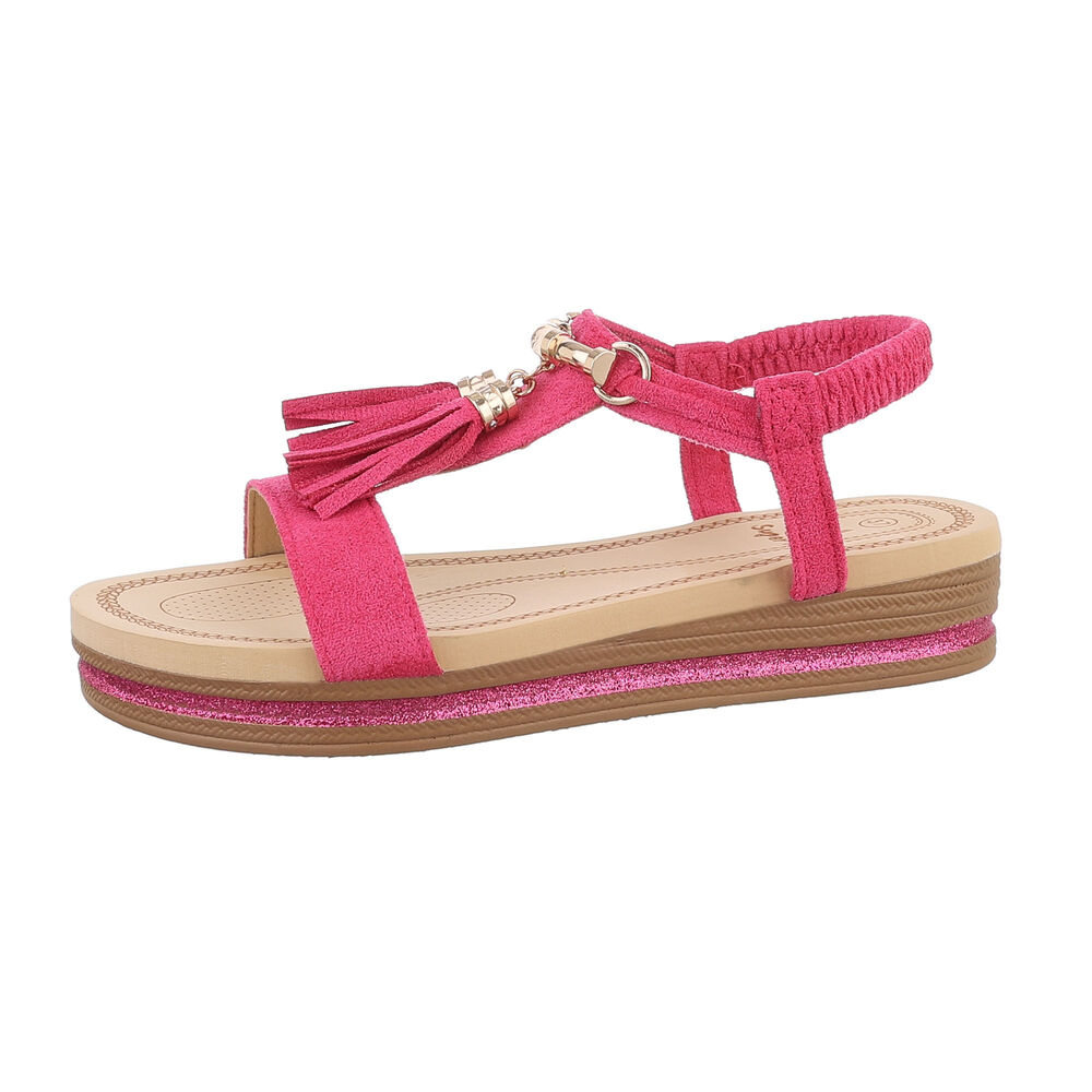 Sandale platforma - roz fuchsia dama