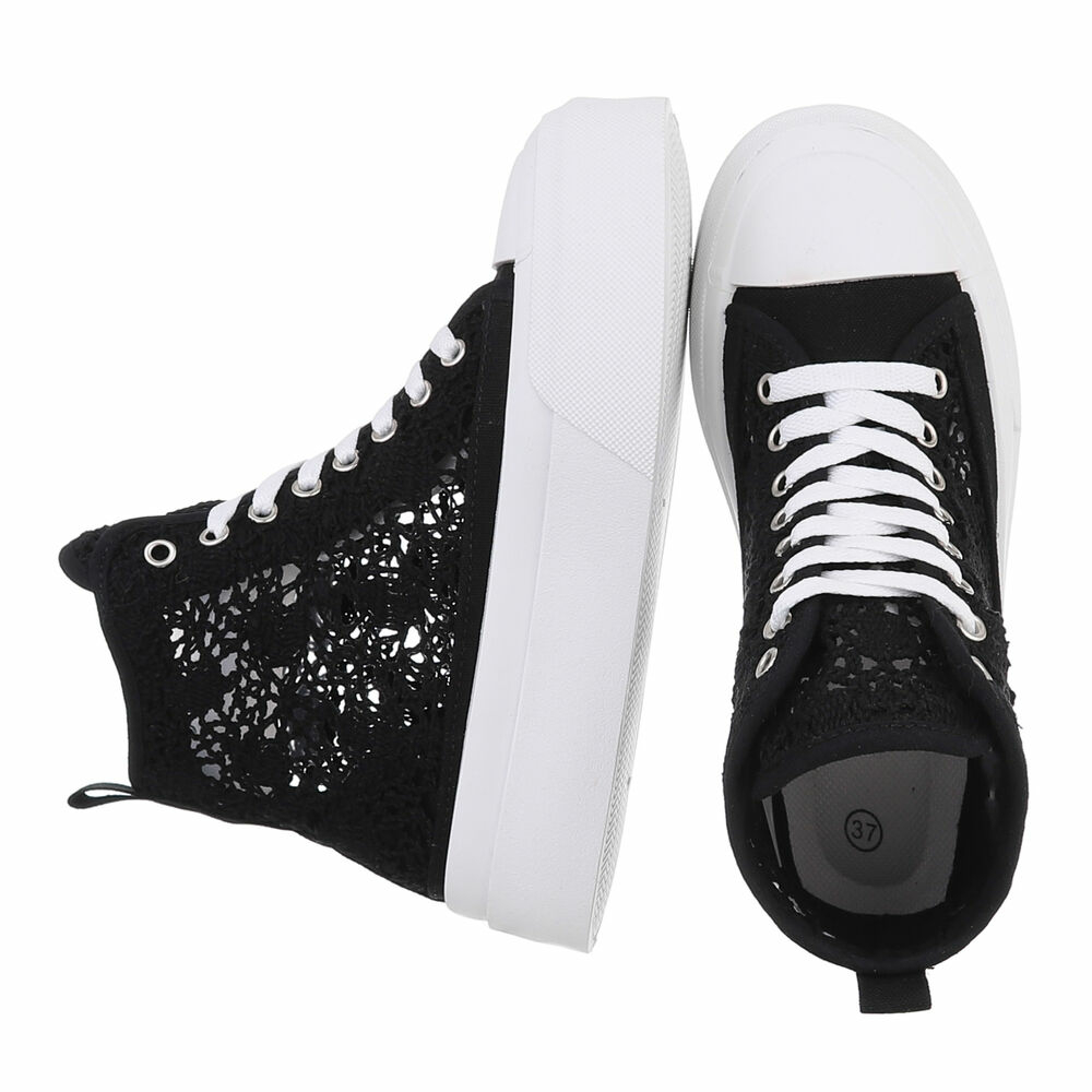 Sneakers inalti- negru dama