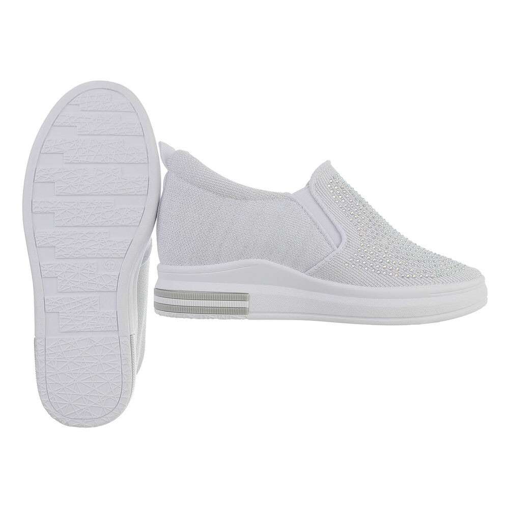 Sneakers cu platforma ascunsa - alb dama