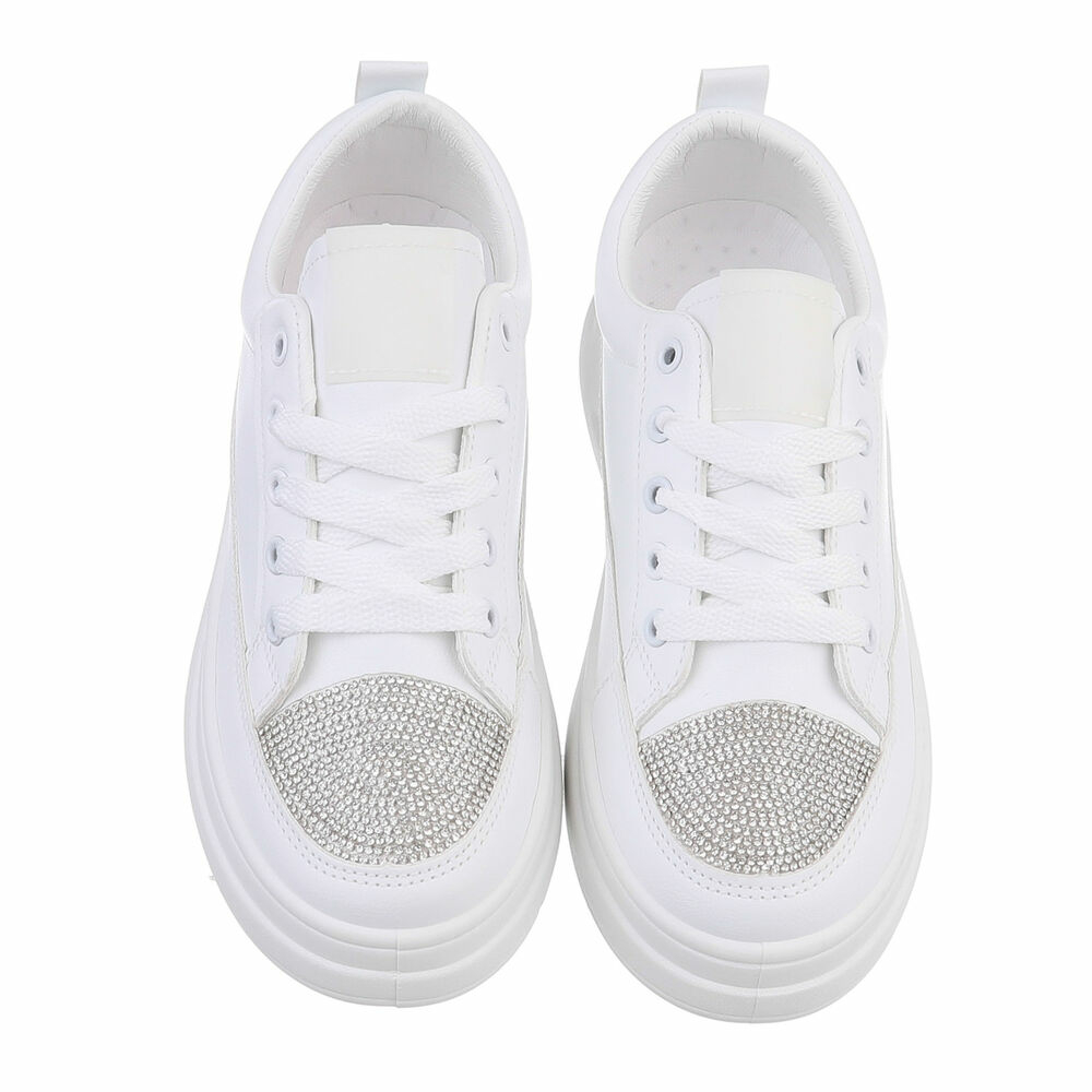 Sneakers cu pietricele - alb dama