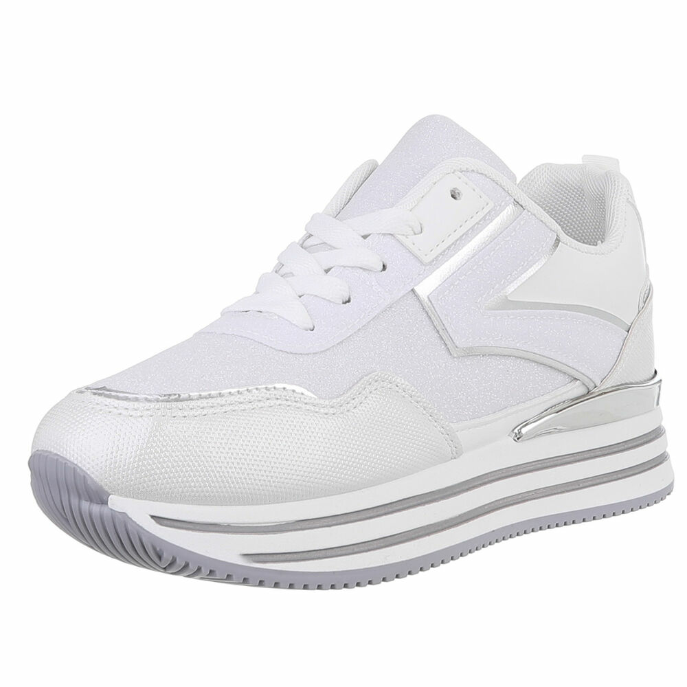 Sneakers cu talpa groasa - alb dama