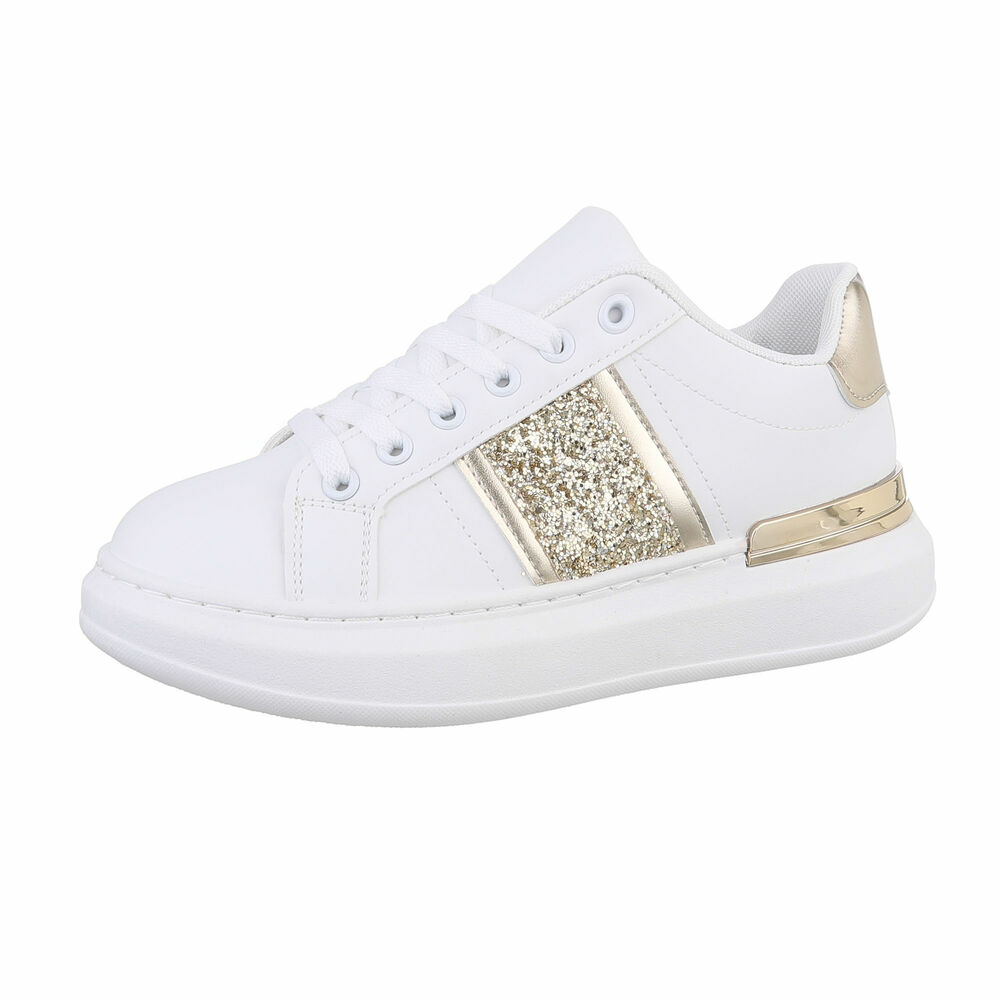 Sneakers cu sclipici - auriu dama