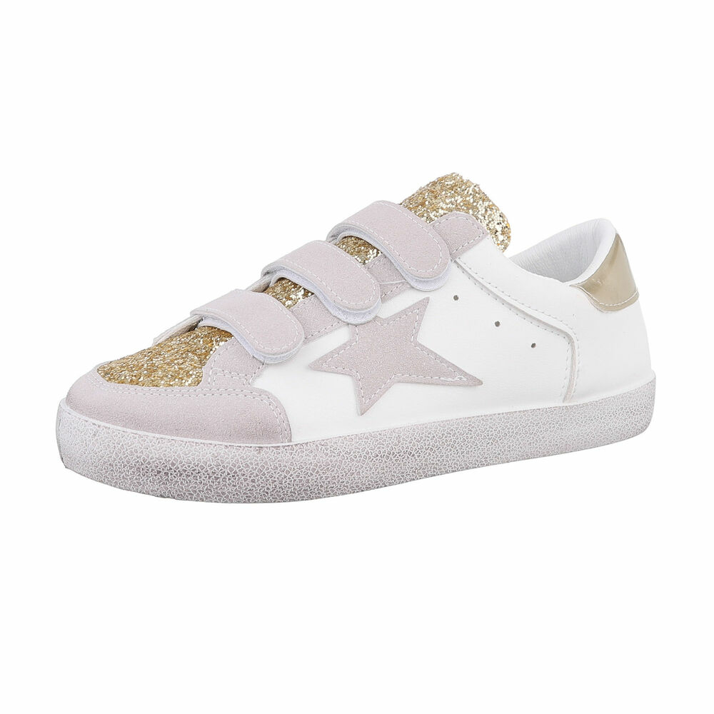 Sneakers cu sclipici - auriu dama