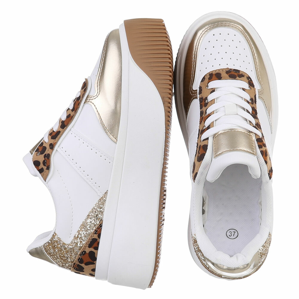 Sneakers cu talpa groasa - imprimeu leopard dama